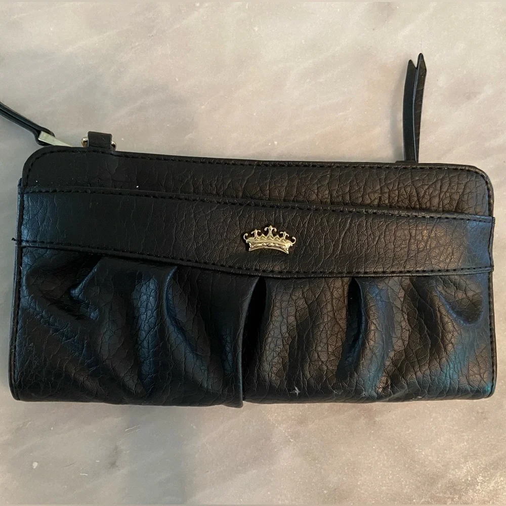 Juicy Couture Black Fuchsia Wristlet Wallet Y2K